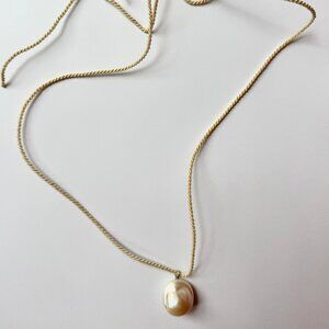 Large Pearl Pendant On Silk Rope